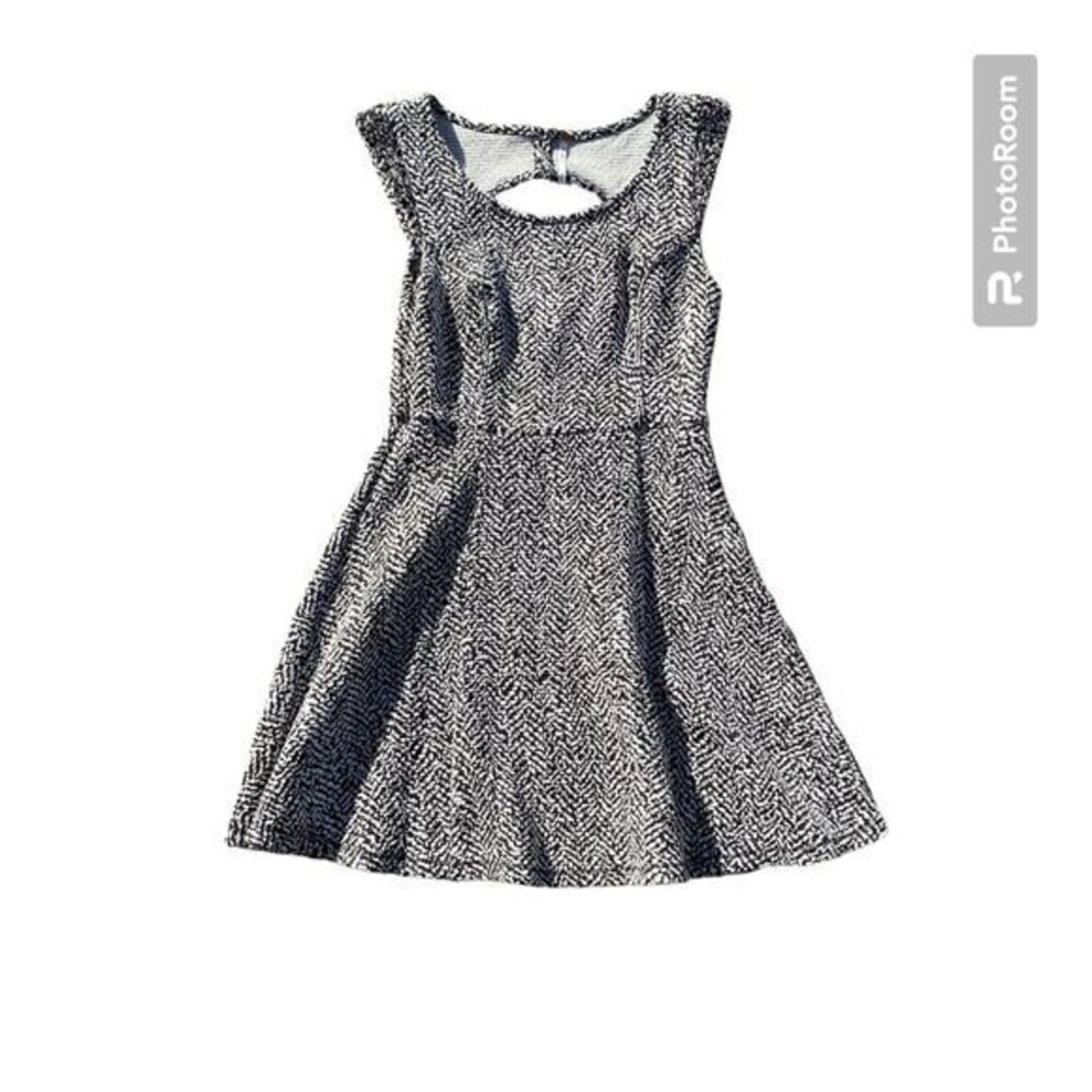 Free People Women's Fit & Flare Short Dress in Black and White Pattern